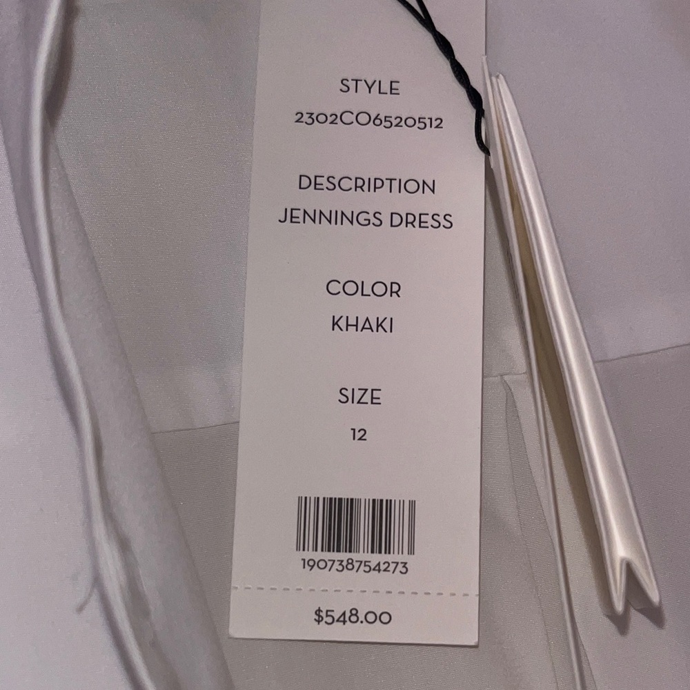 $548 OPULENT & CLASSY VERONICA BEARD Stylish Khaki Dress - investment - Size 12 - Picture 7 of 8